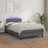 Krevet box spring s madracem LED sivi 120x200cm od umjetne kože
