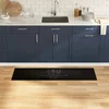 vidaXL Kuhinjska preproga Črna 150 x 45 cm Žamet
