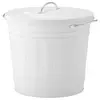 KNODD Kanta s poklopcem, bela, 16 l