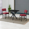 HANAH HOME Set Trpezarijski sto i 2 stolice Dubai Burgundy Black