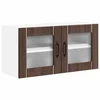 Vidaxl Stenski stekleni omarica LUCCA Rjavi hrast 80 x 31 x 40 cm