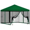 Vidaxl Vrtni gazebo s stranskimi stenami 3 x 3 m Zelena