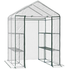 Outsunny Outsunny prozoren PVC zunanji vrtni rastlinjak, balkonski rastlinjak s policami za vrtnine 1,43 x 1,43 x 1,95 m, (20747966)