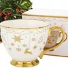 Božična skodelica v škatli, porcelanasta, bela in zlata