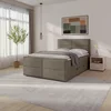 Livetastic BOXSPRING POSTELJA 140 cm  x 200 cm , les, kovina, umetna masa, tekstil bež