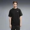 PUMA Essentials Elevated Tape Relaxed Tee Men, Men, Black, XS