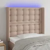 LED uzglavlje boja cappuccina 93x16x118/128 cm od umjetne kože
