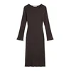 VERO MODA Pletena obleka VMFLORENCE rjava