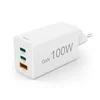 Brzi punjac, GaN, 2x USB-C PD, 1x USB-A, 100W beli