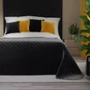 shumee VELVI Pregrinjalo za posteljo 170x210cm - temno črno z geometrijskim vzorcem