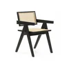 Stol Burleson 245 (Črna + Svetlo rjava) Črna, Svetlo rjava, 79x52x54cm, Ratan, Lesen