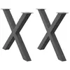 Vidaxl vidaXL Noge za jedilno mizo, 2 kosa, antracit, 90 x (72-73) cm, jeklo