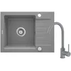 Deante ZQZ S11A Sudopera, 1 korito, 15cm, Granitna + BEU S62M Slavina, 355mm, Siva