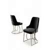 HANAH HOME Set stolica (4 dela) Puva Black Chrome