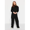 Trendyol Black Slit Wide Leg Knitwear Bottom-Top Set