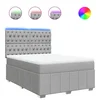 Vidaxl Box spring postelja z vzmetnico svetlo siva 140x200 cm blago