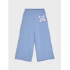Sinsay - Pamučne wide leg pantalone Stitch - zumbul plava