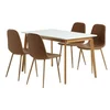 JEGIND D130 sto bela + 4 JONSTRUP stolice konjak
