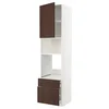 METOD/MAXIMERA Visoka omara za vgrad gspd aparate, bela/Sinarp rjava, 60x60x240 cm