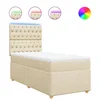 vidaXL vidaXL Box spring postelja z vzmetnico krem 100x200 cm blago, (21291757)