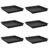 Vidaxl Kvadraten cvetlični pladenj 6 szt. Črna 18 x 18 x 2 cm Plastika