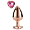 Gleaming Love - aluminijasti čep s srčasto kamenjem - M (rožnato zlato)