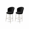 HANAH HOME Set 2 barske stolice Alte Black Chrome