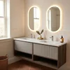 Skye Decor Set kupatilskog ormarića sa umivaonikom i ogledalom, 2 dela, Braon