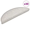 Vidaxl Samolepilne preproge za stopnice Sisal-Look 30 kosov Platina