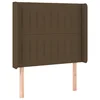Vidaxl Vzglavje z ušesi temno rjavo 93x16x118/128 cm blago