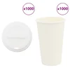 Vidaxl vidaXL papirnati kozarci s pokrovi, 1000 kosov, 400 ml, 473 ml