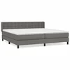 Vidaxl Box spring postelja z vzmetnico siva 200x200 cm umetno usnje