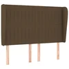 Vidaxl Vzglavje z ušesi temno rjavo 147x23x118/128 cm blago