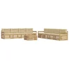 Set vanjskih sofa s jastukom 9 pcs Bijela i bež Poliester