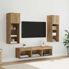 TV zidne jedinice Zidne 5 pcs Crni hrast Konstruirano drvo