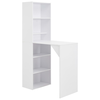 vidaXL Barska miza z omarico bela 115x59x200 cm