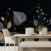 Tapeta elegantni zlati in srebrni listi - 245x165