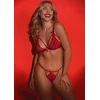 Daring Intimates Blushing Romance Bra & Panty Set Red Velikost L/XL