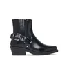 Tommy Jeans Škornji Tjw Buckle Leather Cowboy Boots EN0EN03143 Črna