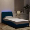 Okvir kreveta s LED-om bez madraca plavi 80 x 200 cm baršunasti