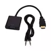 FAST ASIA Adapter HDMI (M) - VGA D-sub (F) + Audio kabl 3.5mm (MM) crni