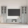 vidaXL Komplet TV omaric s predalom Betonsko siva Konstruiran les