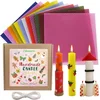 Kreativni komplet DIY za izdelavo sveč iz čebeljega voska 12 kosov v 12 živih barvah, listi 20 x 20 cm, bombažni stenj 3 m, 100% naravni čebelji vosek, za otroke in odrasle, nežen medeni vonj