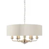 Endon 94357 - Luster na lancu HIGHCLERE 6xE14/40W/230V bež/mat hrom