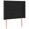 Vidaxl Vzglavje z ušesi črno 103x16x118/128 cm umetno usnje
