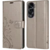 Preklopna torbica Butterfly za Honor 90 Lite, siva