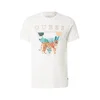 GUESS Majica TIGER SPIRIT temno bež / cijansko modra / oranžna / bela