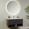 HANAH HOME Kupatilski ormarić sa umivaonikom i ogledalom (2 komada) Elegant Miling Hrast