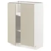 METOD Podni element s policama/2 vrata, bela/Havstorp bež, 60x37 cm