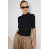 Trendyol ženska bluza Twoaw27Bz00012, crna-transparentna